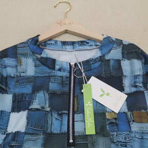 FallStil® - Chambray Distressed Patchwork Top