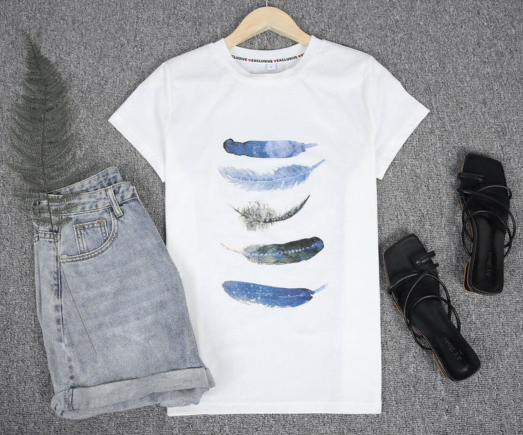 SpringStil® - Freedom Feather T-Shirt mit kurzen Ärmeln