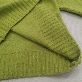 HerbstTrend® - Grasgrüner übergroßer Rollkragenpullover aus Strick