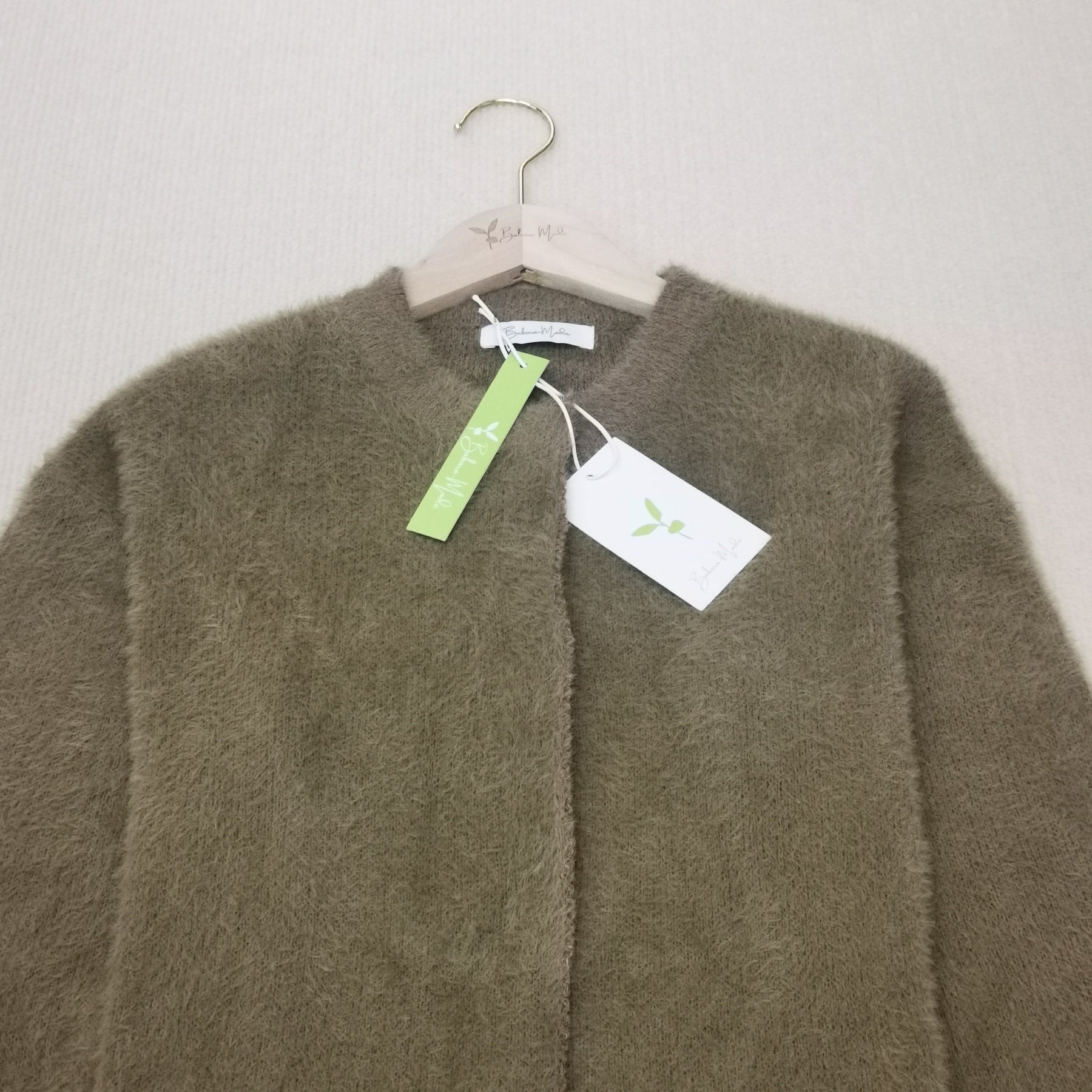 FallStil® - Brauner Kaffee Langarm Strickjacke mit Knopfleiste